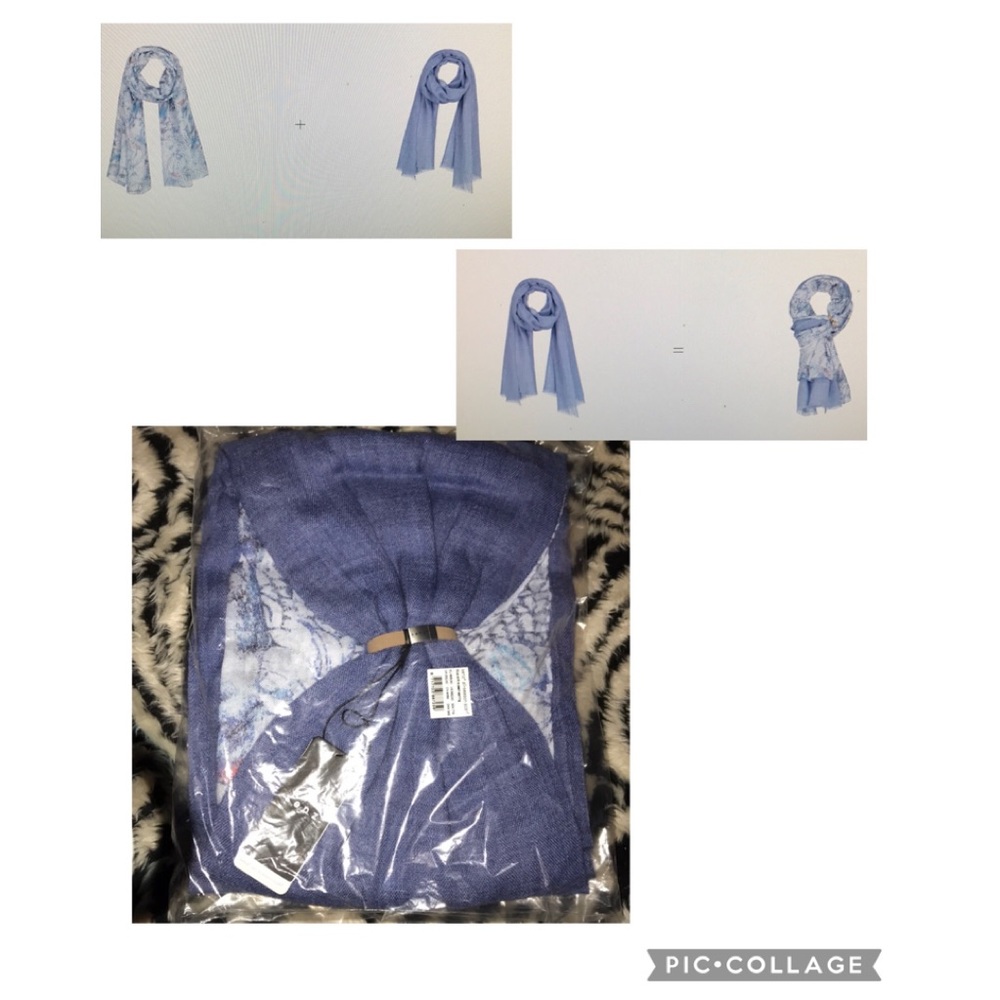 Senz all season scarf 🧣 New Blue w pearl earring